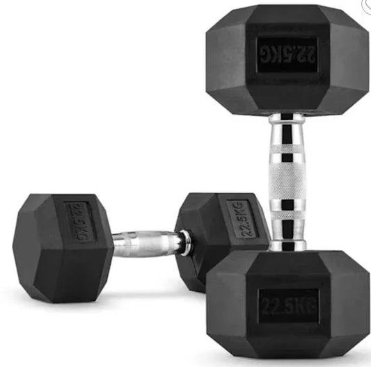 Commercial Rubber Coated Dumbbell Set