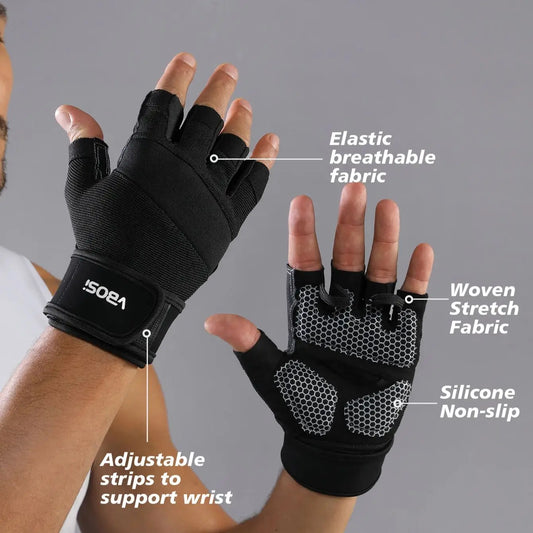 Anti-Slip Weightlifting Wrist Support Gloves