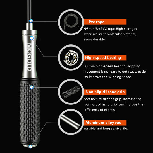 MOGOLD Anti-Slip Speed Jump Rope