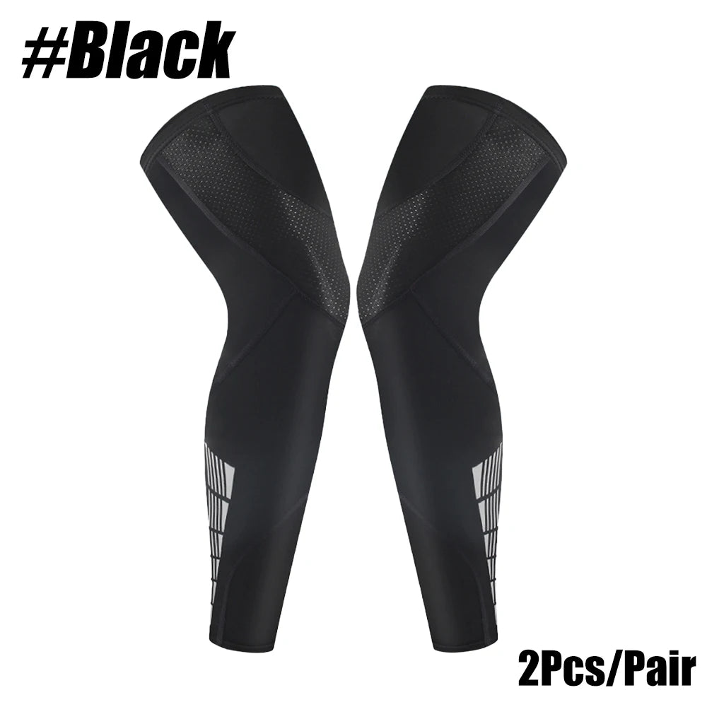 1Pair Leg Sleeves,Full Leg Compression Sleeve,Compression Long Knee Sleeve,Sports Compression UV Long Leg Sleeves with Anti-slip
