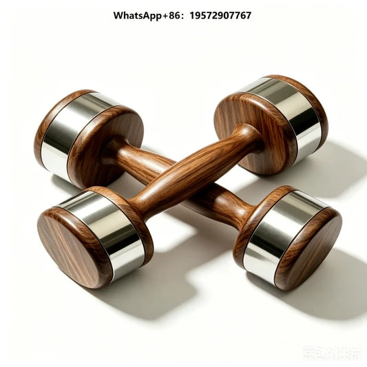 Walnut Wood Dumbbell Weight Set