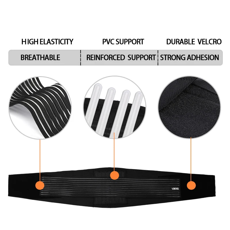 VBOSi Unisex Adjustable Lower Back Support Waist Band Women Men Abdomen Trimmer for Weightlifting Running