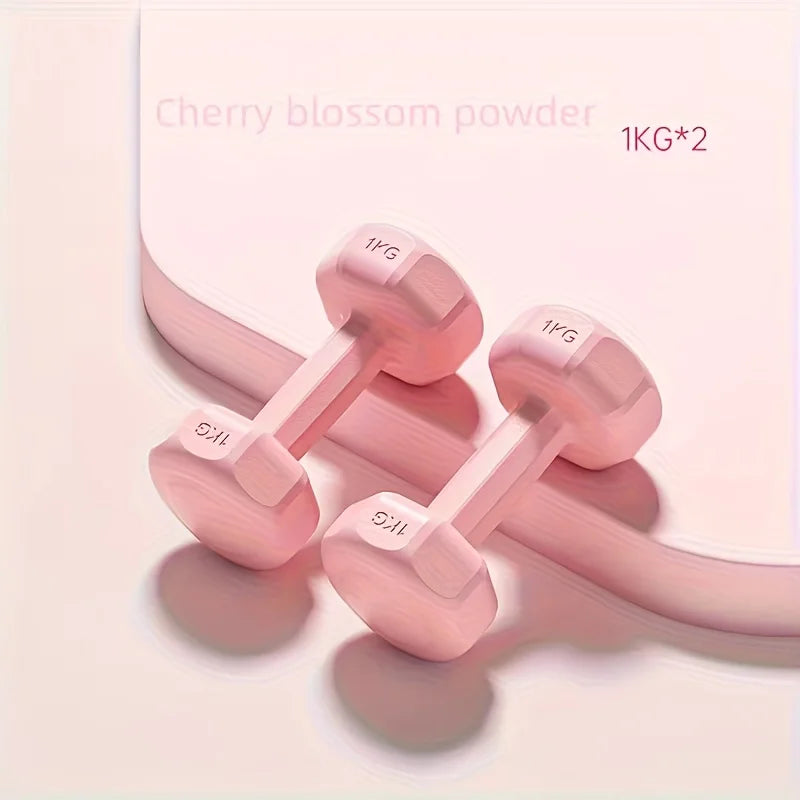 2pc 1kg Women's Dumbbell Set Home Gym Yoga PP Weightlifting Dumbbells Arm Training Hand Strength Equipment for Beginner Pro