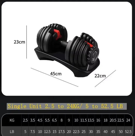 50lb Adjustable Rubber Dumbbell Set