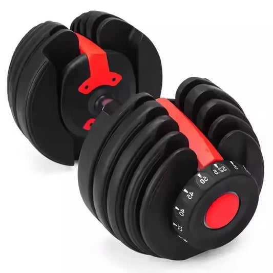 50lb Adjustable Rubber Dumbbell Set