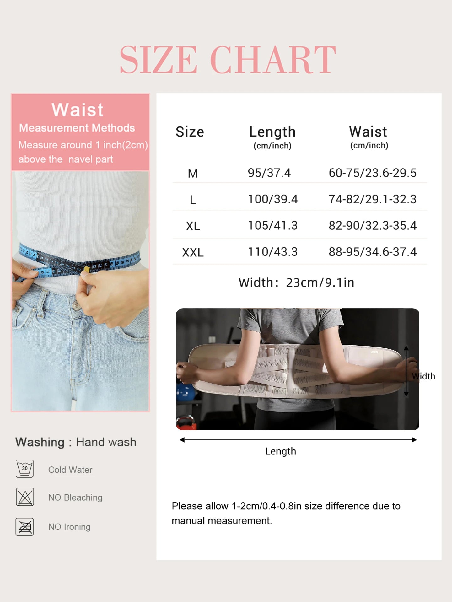 VBOSi Unisex Adjustable Lower Back Support Waist Band Women Men Abdomen Trimmer for Weightlifting Running